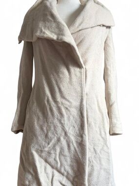 Cream Calvin Klein asymmetrical coat